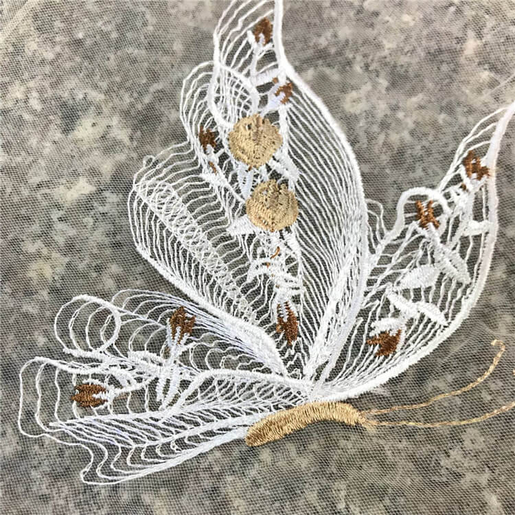 Embroidered Fabric Butterfly Evening Polyester for Women's Wear Wholes 5